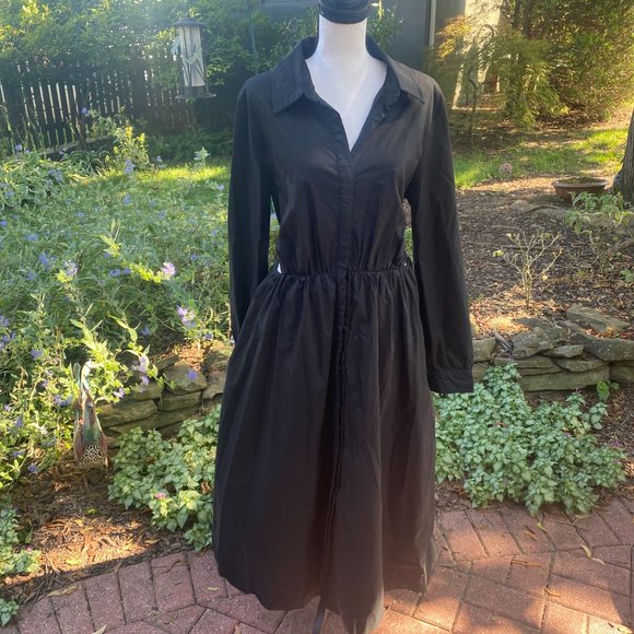 Anthropologie Black Cut-Out Midi Dress - Picture 2 of 6